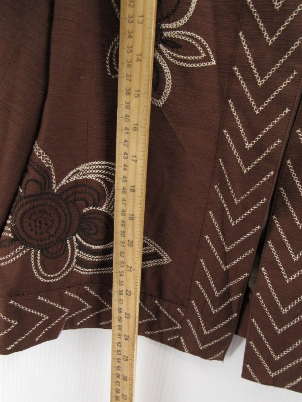 Carole Little Jacket 1X Plus Silk Blend Open Embroidered Floral - Picture 4 of 9